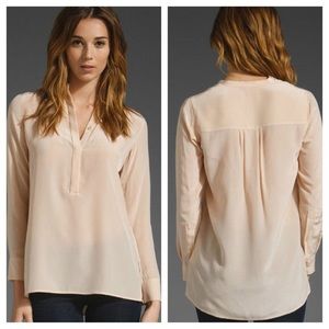 Vince 1/2 Placket blouse in blush